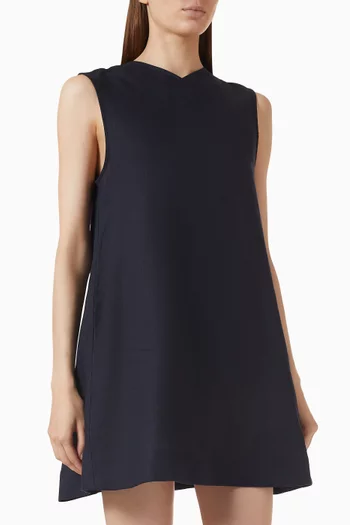 V-neck Boxy Mini Dress in Linen