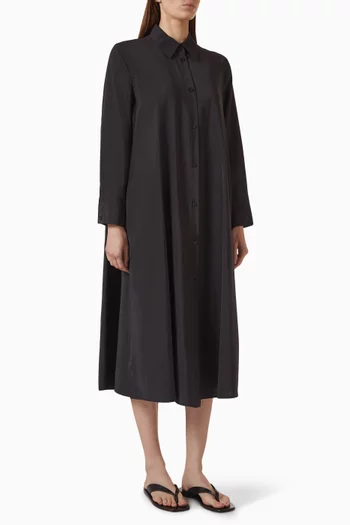 Fluid Shirt Midi Dress in Modal-blend