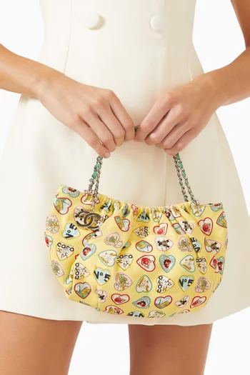 2000s Valentines Top-handle Bag in Cotton Canvas