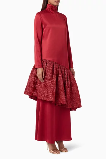 Metallic Puff Gown