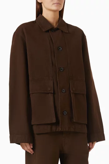 Boxy Jacket in Heavy Garment-dyed Broken Twill