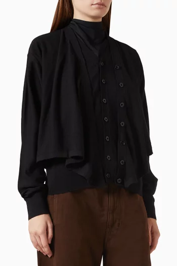 Trompe-l'Œil Cardigan in Wool-blend