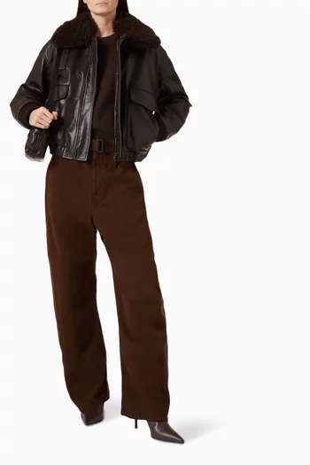 Pilot Blouson Jacket in Shiny Cow Leather