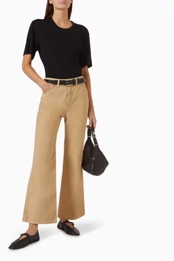 Flared Pants in Heavy Garment-dyed Broken Twill