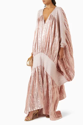 Metallic V-neck Kaftan