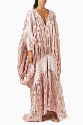 Metallic V-neck Kaftan