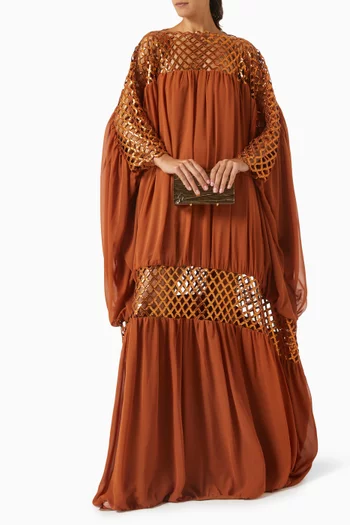 Sequin Caged Detail Dress