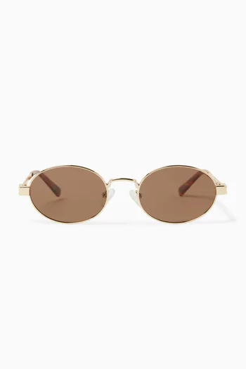 Poseidon Deux Oval Sunglasses in Metal