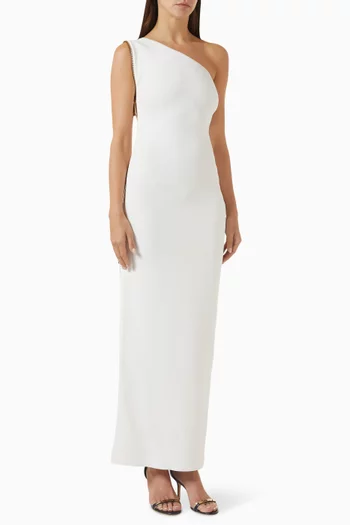 Zip-detailed Maxi Dress in Viscose-knit