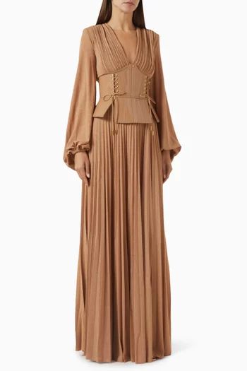 Bustier-belt Dress in Lamé-effect Jersey