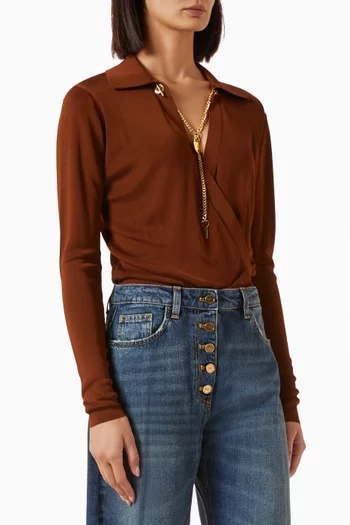 Jewel Chain Bodysuit in Viscose-blend