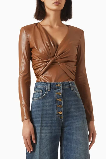 Knot Bodysuit in Eco Leather