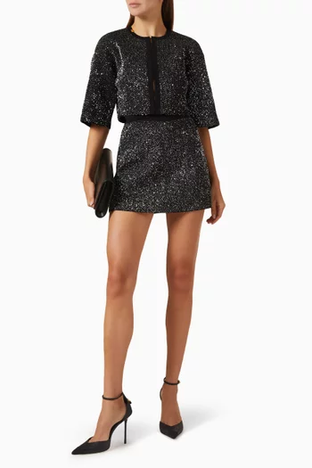 Sequin Mini Skirt in Knit