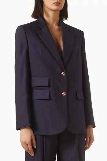 Pinstripe Blazer in Wool