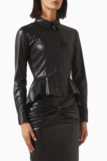 Peplum Shirt in Eco Leather