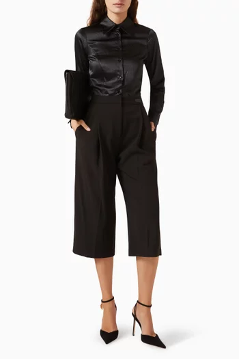 Crop Wide-leg Pants in Crepe