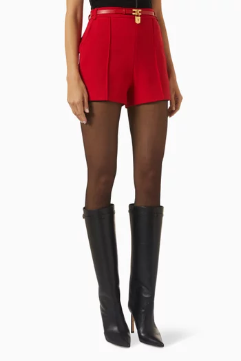 Belted Shorts in Crepe