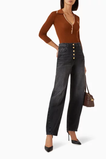 Barrel-leg Jeans in Denim