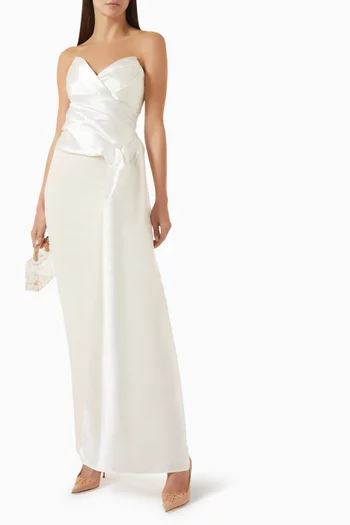 Tail-panel Draped Top in Silk-blend