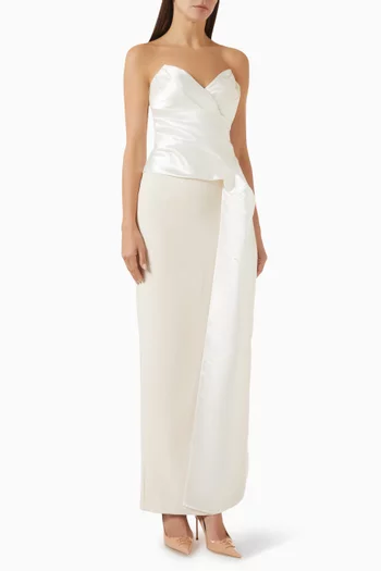 Tail-panel Draped Top in Silk-blend