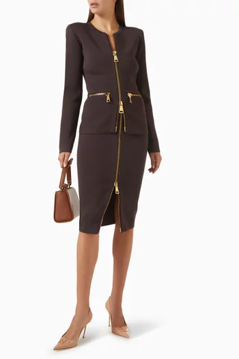 Zip-detail Cardigan in Milano-knit
