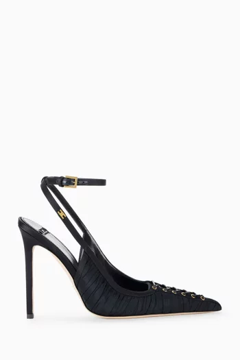 Criss-Cross Lace Sandals in Nappa