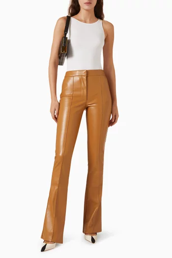 Flared-leg Pants in Eco Leather