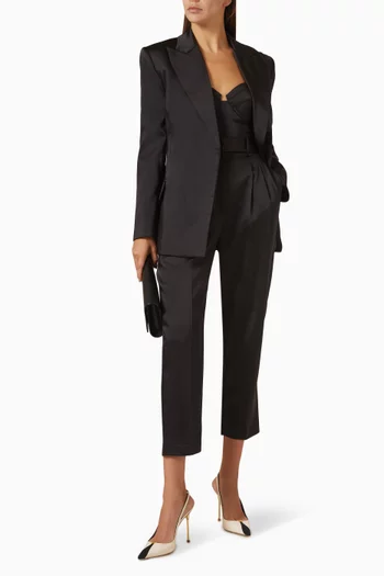 Cropped Tapered Pants in Satin
