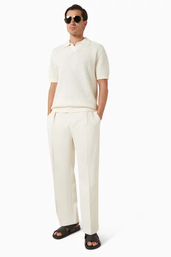 Conrad Open Knit Polo T-shirt in Cotton