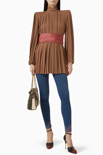 Cady Couture Pleated Top in Silk