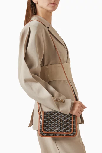 Unused Plumet Crossbody Bag in Goyardine Coated Canvas & Leather