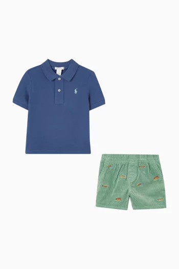 Polo T-Shirt & Shorts Set in Cotton
