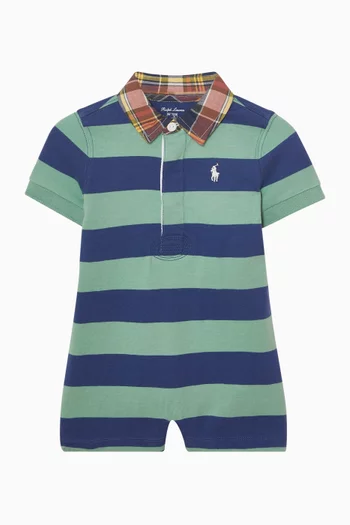 Striped Polo Romper in Cotton