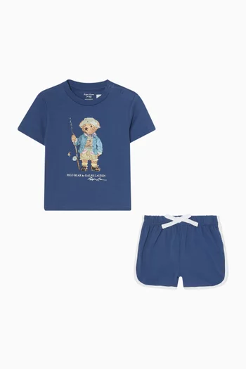 Graphic T-Shirt & Shorts Set in Cotton