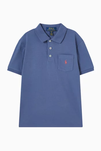 Polo T-Shirt in Cotton Mesh