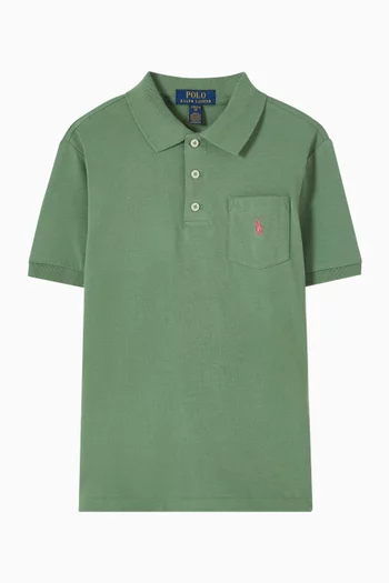 Polo T-Shirt in Cotton Mesh
