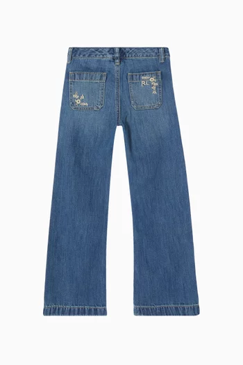 Wide-Leg Trousers in Denim