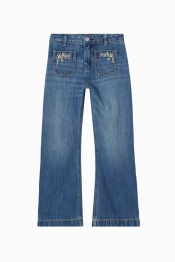 Wide-Leg Trousers in Denim