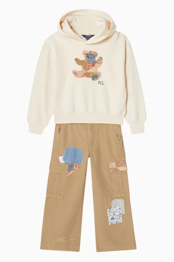 Patchwork Cargo Trousers in Cotton