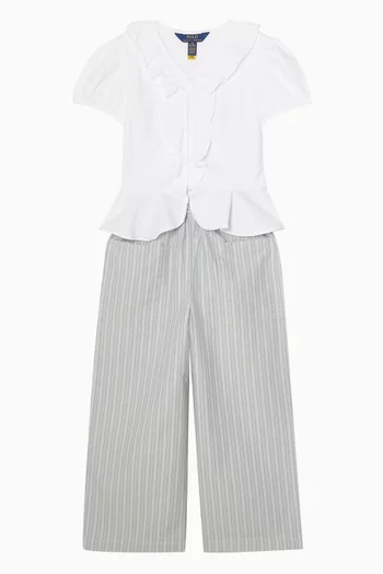 Striped Wide-Leg Trousers