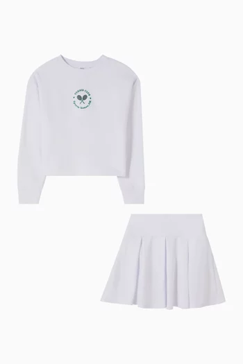 Tennis Club T-shirt & Pleated Skirt Set