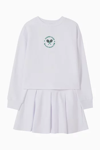 Tennis Club T-shirt & Pleated Skirt Set