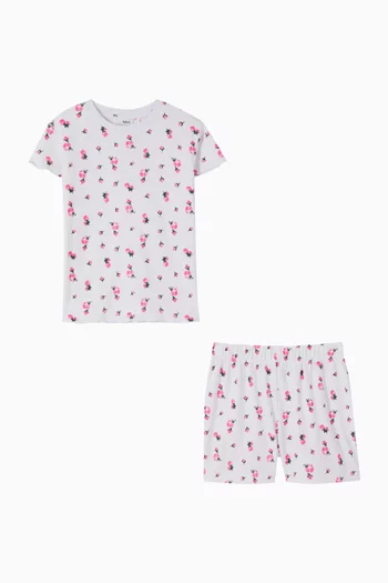 Floral T-shirt & Shorts Pyjama Set in Jersey