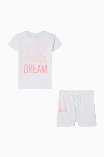 Graphic T-shirt & Shorts Pyjama Set in Jersey