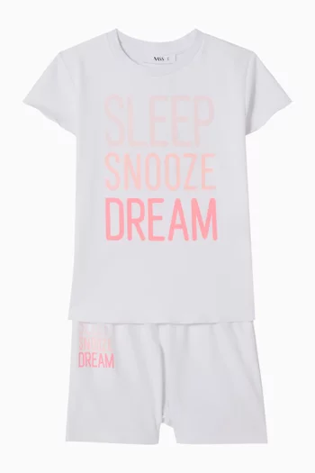 Graphic T-shirt & Shorts Pyjama Set in Jersey