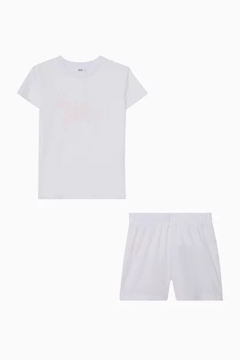 Graphic T-shirt & Shorts Pyjama Set in Jersey