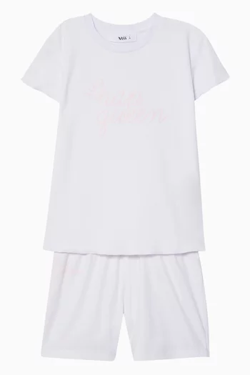 Graphic T-shirt & Shorts Pyjama Set in Jersey