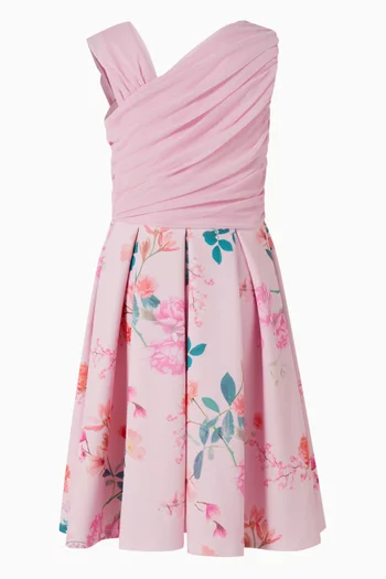 Floral One-shoulder Dress