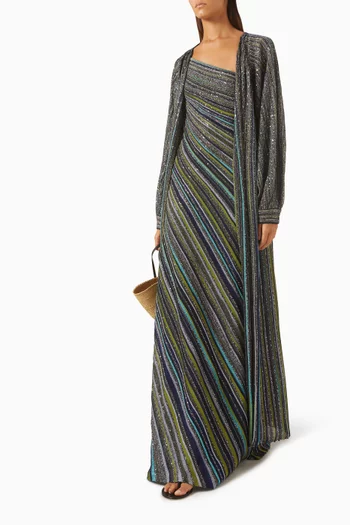 Long Belted Cardigan in Rayon Blend