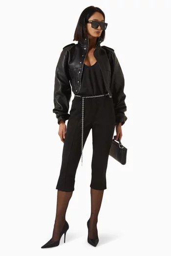 Solange Tacked Corset Jacket in Leather